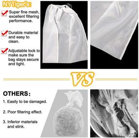 img 2 attached to 🍺 NYTiger 5 PACK Extra Large (26&#34; x 22&#34;) Brew Bags: Premium Reusable Nylon Mesh for Extraction, Pressing, and Straining Wine, Cider, and More! Perfect Drawstring Bags for Brewing in a Bag