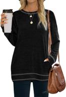 👚 bofell women's sweatshirts: crewneck long sleeve shirts - casual tunic tops with pockets (sizes s-2xl) логотип