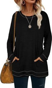 img 1 attached to 👚 Bofell Women's Sweatshirts: Crewneck Long Sleeve Shirts - Casual Tunic Tops with Pockets (Sizes S-2XL)