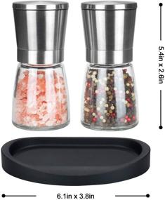 img 3 attached to 🌶️ VEVOK CHEF Salt and Pepper Grinder Set: Adjustable Coarseness, Ceramic Pepper Mill, Rubber Base, Spice Grinder – Perfect Kitchen Cooking Salt and Pepper Shaker, Ideal Chef Gift