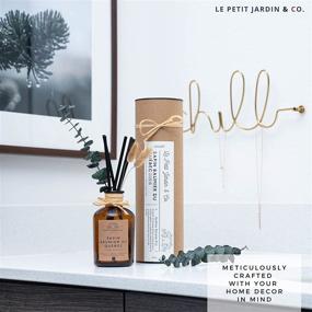 img 1 attached to 🌼 Rustic Farmhouse Home Office Desk Bathroom Decor Gift Set - Le Petit Jardin &amp; Co. Real Preserved Dried Flower Reed Diffuser Oil Scented Stick Fragrance (Quebec Balsam Fir, Eucalyptus)