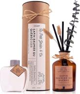 🌼 rustic farmhouse home office desk bathroom decor gift set - le petit jardin &amp; co. real preserved dried flower reed diffuser oil scented stick fragrance (quebec balsam fir, eucalyptus) логотип