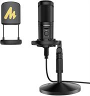 🎙️ high-quality usb microphone for streaming, podcasting, and recording - maono cardioid studio condenser mic with mic gain, metal pop filter, and shock mount, compatible with pc laptop (au-pm461t) logo