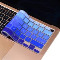 💙 blue silicone keyboard cover skin for newest macbook air 13 inch model a2337 with m1 chip, released nov. 2020 - touch id & retina display - us version - soft-touch protector logo