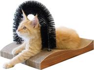 🐱 fukumaru cat self groomer 2.0: arch face scratcher with scratcher pad – ideal grooming toy brush for indoor kittens & small dogs logo