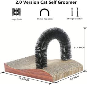 img 3 attached to 🐱 FUKUMARU Cat Self Groomer 2.0: Arch Face Scratcher with Scratcher Pad – Ideal Grooming Toy Brush for Indoor Kittens & Small Dogs