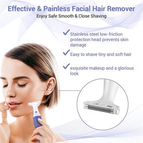 img 1 attached to Versatile 2-in-1 Electric Razors for Women: Painless Hair Removal for Face, Legs, Underarm & Bikini Area - Wet/Dry Use, Portable Women's Electric Shaver