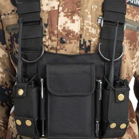 img 2 attached to 📻 Radio Shoulder Holster Chest Harness Holder – Convenient Walkie Talkie Chest Rig for Kenwood, Arcshell, Retevis, Baofeng Two Way Radios (Black)
