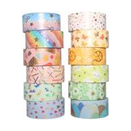 🌺 premium yubbaex floral gold washi tape set vsco foil masking tape - 12 rolls - versatile for arts, diy crafts, bullet journal supplies, planners, scrapbooking, card/gift wrapping - 15mm width - spring collection logo