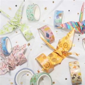 img 1 attached to 🌺 Premium YUBBAEX Floral Gold Washi Tape Set VSCO Foil Masking Tape - 12 Rolls - Versatile for Arts, DIY Crafts, Bullet Journal Supplies, Planners, Scrapbooking, Card/Gift Wrapping - 15mm Width - Spring Collection