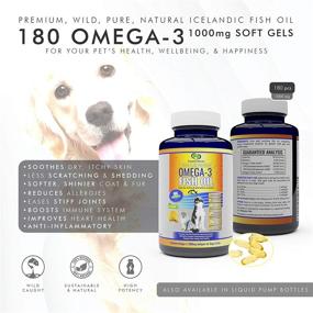 img 3 attached to Premium Omega 3 Fish Oil for Dogs and Cats - Wild Icelandic Pure, Odourless Fish Oil Supplement with Vitamin E, 180 Softgels, 1000mg per Capsule, Higher EPA & DHA Content Than Salmon Oil for Optimal Health