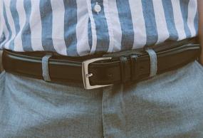 img 2 attached to 👞 Classic Men's Belts: Genuine Leather, Double-Stitching, and Timeless Accessories