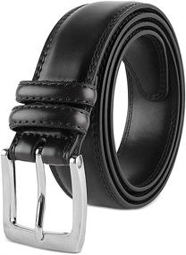 img 3 attached to 👞 Classic Men's Belts: Genuine Leather, Double-Stitching, and Timeless Accessories