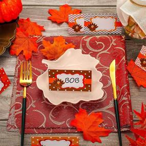 img 3 attached to 🦃 120 Pieces Thanksgiving Table Place Card Set- Perfect for Elegant Thanksgiving Party Decor and Easy Seating Arrangement