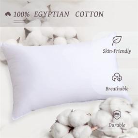img 2 attached to Craftsman Luxury Goose Down Pillow Insert, High Thread Count 100% Egyptian Cotton Fabric Cover, Soft Bed Pillow (Queen Size, 20x28 inches)