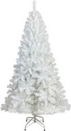 🎄 shop the mtb 6 feet hinged artificial pine christmas tree: durable metal stand, 1000 tips recycled pvc plastic, in elegant white логотип