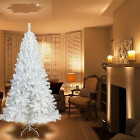 img 2 attached to 🎄 Shop the MTB 6 Feet Hinged Artificial Pine Christmas Tree: Durable Metal Stand, 1000 Tips Recycled PVC Plastic, in Elegant White