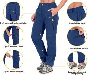 img 2 attached to 👖 Quick-Dry Stretch Convertible Hiking Pants for Women by Little Donkey Andy