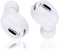 🎧 mini sports wireless bluetooth 5.0 earbuds - 5h playtime - in-ear universal tws headphones with mic for sports, fitness, leisure, driving, office, and more (white) logo