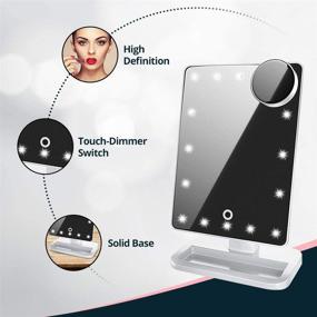 img 1 attached to 🔆 Beautify Beauties Lighted Makeup Mirror: Bluetooth Vanity Mirror with Adjustable Brightness and Detachable 10X Magnification Spot Mirror – Rechargeable and Elegant in White