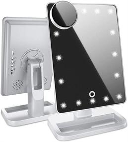 img 4 attached to 🔆 Beautify Beauties Lighted Makeup Mirror: Bluetooth Vanity Mirror with Adjustable Brightness and Detachable 10X Magnification Spot Mirror – Rechargeable and Elegant in White
