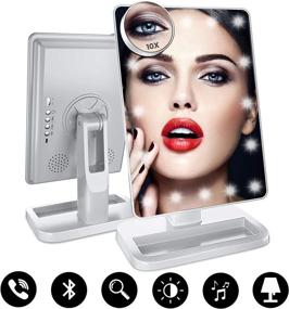 img 3 attached to 🔆 Beautify Beauties Lighted Makeup Mirror: Bluetooth Vanity Mirror with Adjustable Brightness and Detachable 10X Magnification Spot Mirror – Rechargeable and Elegant in White