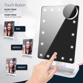 img 2 attached to 🔆 Beautify Beauties Lighted Makeup Mirror: Bluetooth Vanity Mirror with Adjustable Brightness and Detachable 10X Magnification Spot Mirror – Rechargeable and Elegant in White