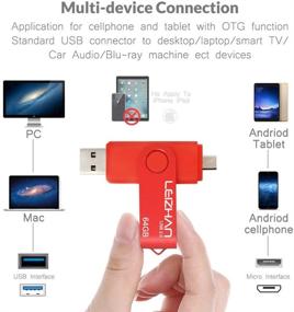 img 2 attached to 💾 LEIZHAN 32GB OTG USB Flash Drive Red | USB 2.0 Pen Drive Gift for Android Smartphones | Compatible with System 4.5 Above