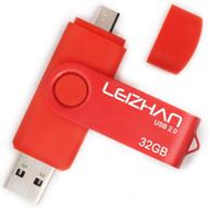 💾 leizhan 32gb otg usb flash drive red | usb 2.0 pen drive gift for android smartphones | compatible with system 4.5 above logo