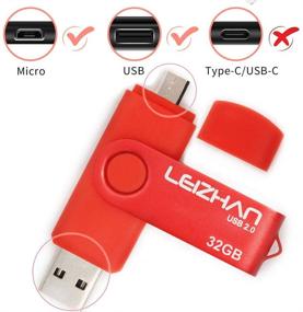 img 3 attached to 💾 LEIZHAN 32GB OTG USB Flash Drive Red | USB 2.0 Pen Drive Gift for Android Smartphones | Compatible with System 4.5 Above