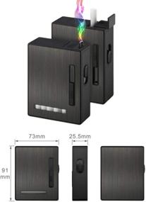 img 1 attached to 20-Pack Rechargeable Electric Arc Lighter Cigarette Case with Automatic Ejection - Windproof Flameless USB Lighter Box Holder - Ideal Gift for Men and Friends