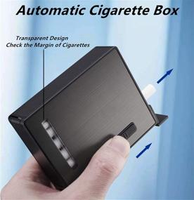 img 2 attached to 20-Pack Rechargeable Electric Arc Lighter Cigarette Case with Automatic Ejection - Windproof Flameless USB Lighter Box Holder - Ideal Gift for Men and Friends