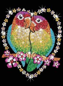 img 1 attached to 🎨 Sparkling Arts and Crafts Picture Kit - Sequin Art Blue Love Birds: Creative Crafts