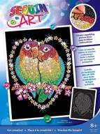 🎨 sparkling arts and crafts picture kit - sequin art blue love birds: creative crafts logo