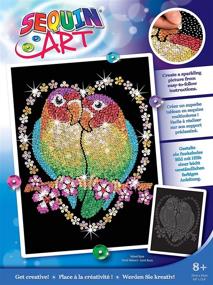 img 2 attached to 🎨 Sparkling Arts and Crafts Picture Kit - Sequin Art Blue Love Birds: Creative Crafts