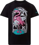 🐦 hurley boys' little character graphic t-shirt, black flamingo, size 4 logo