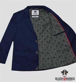 img 1 attached to Boys' Twill Blazer Jacket in Black n Bianco - Versatile for Formal or Casual Wear, Made by Captin Baby Milan