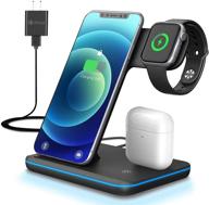 🔌 zhike wireless charger: 3-in-1 qi-certified charging station for apple iwatch series 6/5/4/3/2/1, airpods, iphone & samsung - fast charger stand dock logo