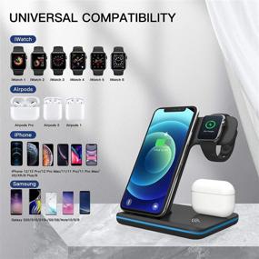 img 3 attached to 🔌 ZHIKE Wireless Charger: 3-in-1 Qi-Certified Charging Station for Apple iWatch Series 6/5/4/3/2/1, AirPods, iPhone & Samsung - Fast Charger Stand Dock