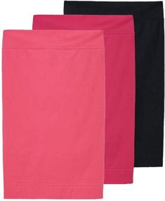 img 4 attached to KIDPIK 3-Pack Knee Length Pencil Skirts for Girls 4 Years & Up - Comfortable Modest Apparel - Set of 3 Skirts in 3 Colors