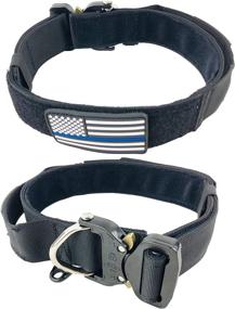 img 4 attached to ZeusTacK9 Tactical Dog Collar: Heavy Duty Nylon Collar with Metal Buckle, Quick Release D-Ring, and USA Flag Patch - Ideal for Working K9s or Active Pets