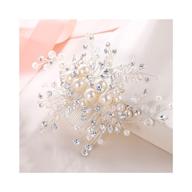 💎 crystal pearl wedding hair comb for bride - ever faith cluster flower filigree hair accessory logo