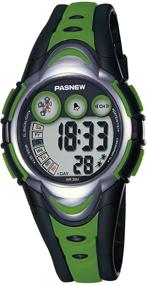 img 1 attached to 🕑 PASNEW Boys Watches: Trendy Round Shape Design, Lightweight and Waterproof Digital Sports Kids Watch for Ages 6-9