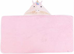img 3 attached to Nifyto Premium Pink Unicorn Hooded Towel for Kids – Ultra Soft and Extra Large Coral Fleece Bath Towel with Hood, Unicorn Design for Girls and Boys