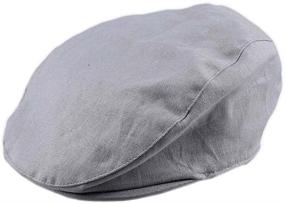 img 2 attached to Cotton Striped Peaked Newsboy Cap - Boys' Hats & Caps from Bienzoe: Essential Accessory