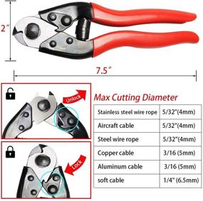 img 3 attached to 🚲 Muzata Bike Cable Cutter Wire Rope Stainless Steel - Heavy Duty for Deck Stair Railing, Seal Metal Housing Fencing - Up to 5/32", with 4Pcs Bike Bicycle Cable Cap End M015, CT1