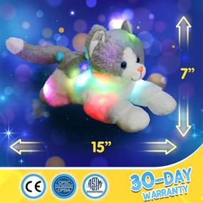 img 3 attached to 😺 Houwsbaby Light up Kitty Stuffed Animal Cat: Floppy LED Plush Toy Kitten Night Lights Glow Pillow - Perfect Birthday Gifts for Kids Toddler Girls - Gary, 15''