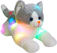 😺 houwsbaby light up kitty stuffed animal cat: floppy led plush toy kitten night lights glow pillow - perfect birthday gifts for kids toddler girls - gary, 15'' logo