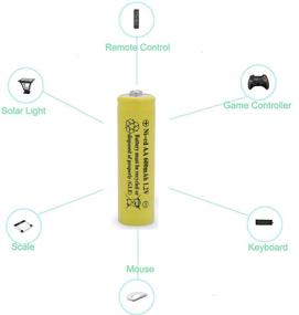 img 2 attached to 🔆 QBLPOWER Солнечные аккумуляторы для фонарей - 1,2 В АА Ni-CD 600 мАч 2A для сада, газона и тротуарных фонарей (набор из 8 штук, желтый)