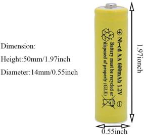 img 3 attached to 🔆 QBLPOWER Solar Light Rechargeable Batteries - 1.2V AA Ni-CD 600mAh 2A Cell for Garden, Lawn, and Sidewalk Lamp (Pack of 8, Yellow)